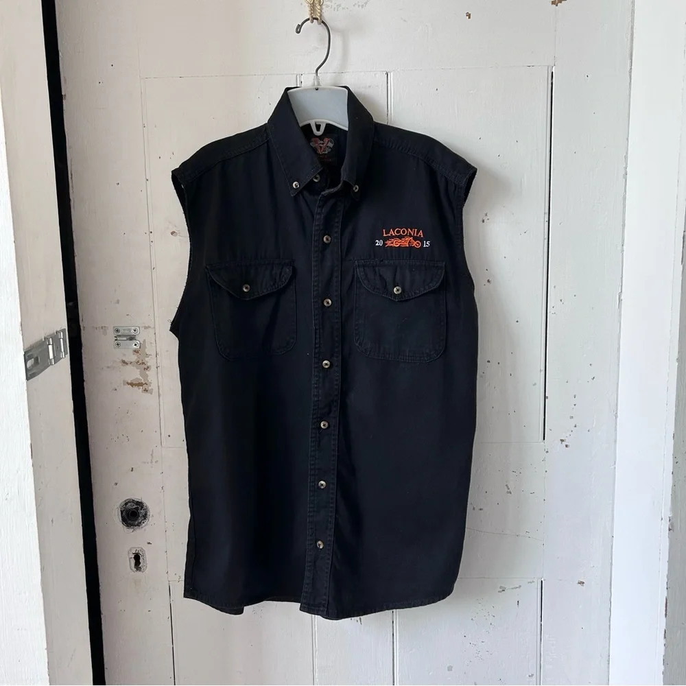Vance Biker Wear Laconia 2015 Vest Button Down Shirt - Picture 2 of 13